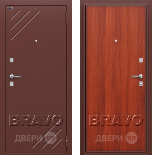 Входная металлическая Дверь Bravo Оптим Стандарт Итальянский Орех в Орехово-Зуево