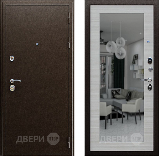 Входная металлическая Дверь АСД Спартак с зеркалом Акация светлая в Орехово-Зуево