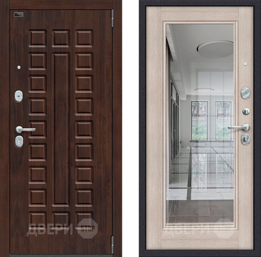 Входная металлическая Дверь Bravo Porta S-3 51/П61 с зеркалом Капучино в Орехово-Зуево