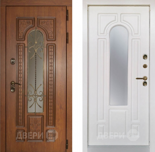 Дверь Заводская Лацио Термо Орех золотой/ Вайт (с терморазрывом) в Орехово-Зуево