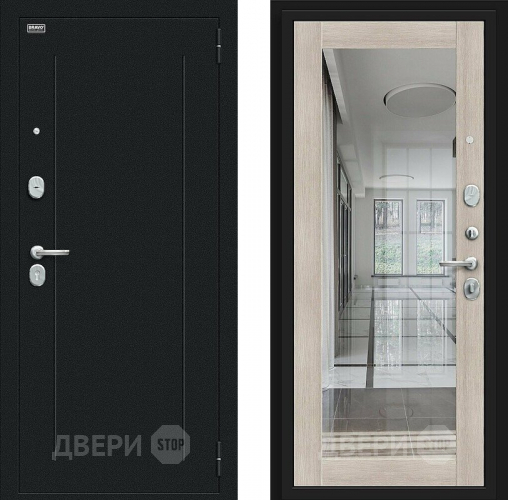 Входная металлическая Дверь Bravo Флэш Букле черное/Cappuccino Veralinga в Орехово-Зуево