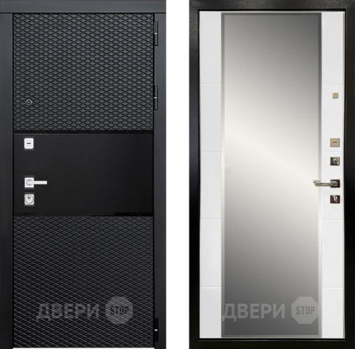 Входная металлическая Дверь Ратибор Прима 3К с зеркалом Белый матовый в Орехово-Зуево