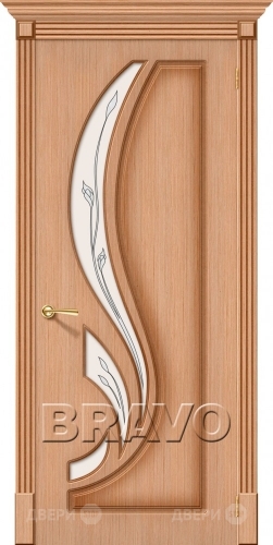 Межкомнатная дверь со стеклом Лилия (Дуб) в Орехово-Зуево