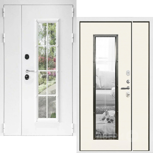 Входная металлическая Дверь Дверной Континент Тичино Двустворчатая Белая в Орехово-Зуево