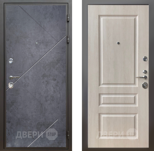 Входная металлическая Дверь Шелтер (SHELTER) Комфорт Бетон урбан индиго 3 Дуб филадельфия крем в Орехово-Зуево