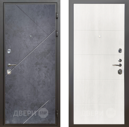 Входная металлическая Дверь Шелтер (SHELTER) Комфорт Бетон урбан индиго 7 Дуб филадельфия крем в Орехово-Зуево