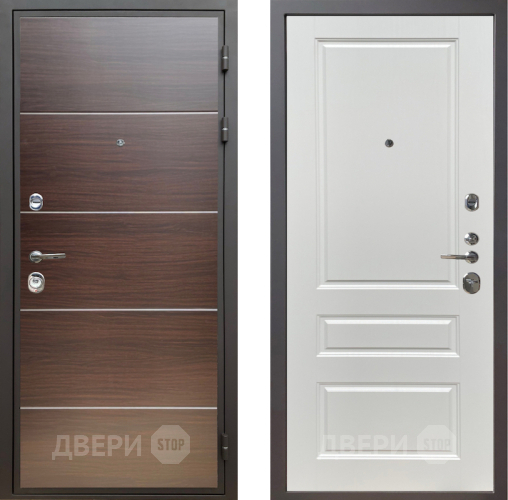 Входная металлическая Дверь Шелтер (SHELTER) Комфорт Венге структурный горизонт 1 Белый ясень в Орехово-Зуево