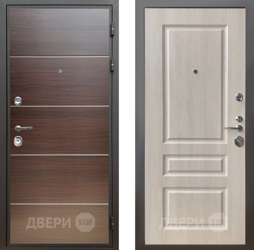 Входная металлическая Дверь Шелтер (SHELTER) Комфорт Венге структурный горизонт 3 Дуб филадельфия крем в Орехово-Зуево