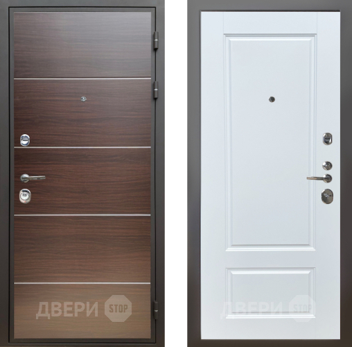 Входная металлическая Дверь Шелтер (SHELTER) Комфорт Венге структурный горизонт 4 Белый матовый в Орехово-Зуево