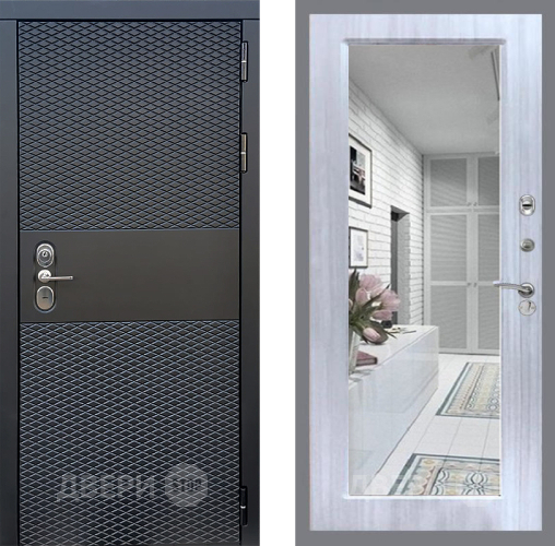 Входная металлическая Дверь Стоп БЛЭК CISA Зеркало Сандал белый в Орехово-Зуево