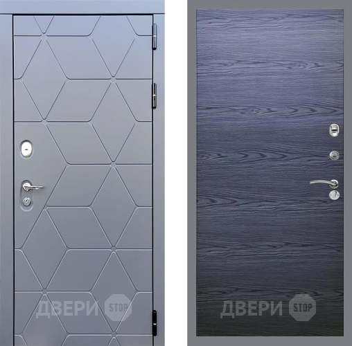 Входная металлическая Дверь Стоп КОСМО Гладкая Дуб тангенальный черный в Орехово-Зуево