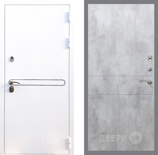 Входная металлическая Дверь Стоп Лайн Вайт ФЛ-290 Бетон светлый в Орехово-Зуево
