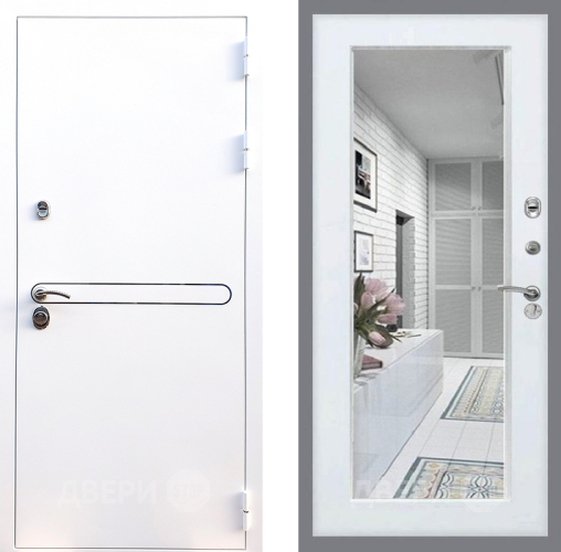 Дверь Стоп Лайн Вайт Зеркало Белый ясень в Орехово-Зуево