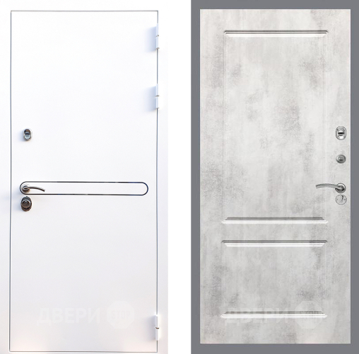 Входная металлическая Дверь Стоп Лайн Вайт ФЛ-117 Бетон светлый в Орехово-Зуево