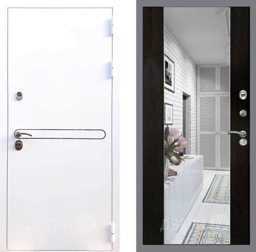 Входная металлическая Дверь Стоп Лайн Вайт Зеркало СБ-16 Венге в Орехово-Зуево