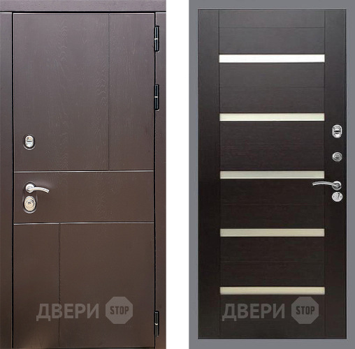 Входная металлическая Дверь Стоп УРБАН СБ-14 венге поперечный в Орехово-Зуево