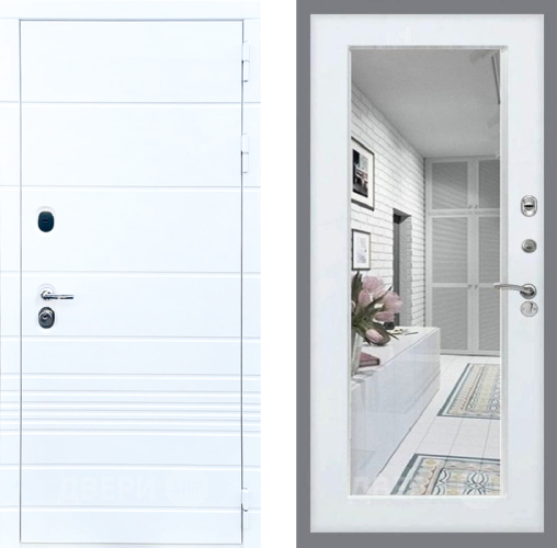 Дверь Стоп ТРЕНДО Зеркало Белый ясень в Орехово-Зуево