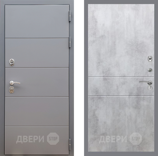 Входная металлическая Дверь Стоп АРТ ГРАФИТ ФЛ-290 Бетон светлый в Орехово-Зуево