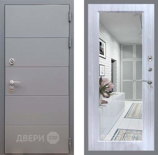 Дверь Стоп АРТ ГРАФИТ Зеркало Сандал белый в Орехово-Зуево