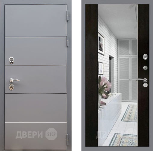 Входная металлическая Дверь Стоп АРТ ГРАФИТ Зеркало СБ-16 Венге в Орехово-Зуево