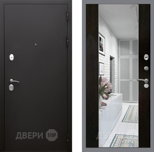 Входная металлическая Дверь Стоп КЛАССИК Шагрень Зеркало СБ-16 Венге в Орехово-Зуево