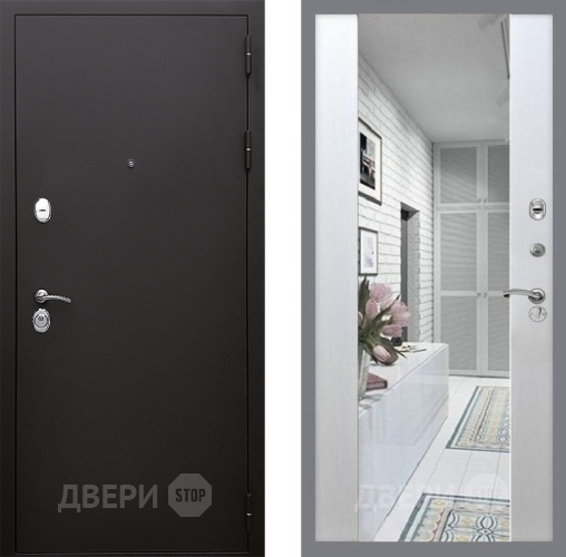 Дверь Стоп КЛАССИК Шагрень Зеркало СБ-16 Лиственница беж в Орехово-Зуево