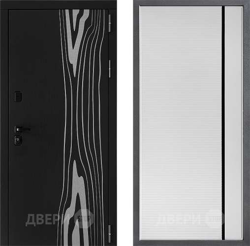 Входная металлическая Дверь Дверной континент ДК-12 ФЛ-757 Черное Стекло Софт милк в Орехово-Зуево