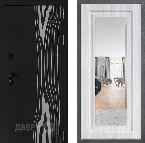 Входная металлическая Дверь Дверной континент ДК-12 ФЛЗ Зеркало Сандал белый в Орехово-Зуево