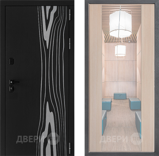 Входная металлическая Дверь Дверной континент ДК-12 ФЛЗ-1 Зеркало Капучино в Орехово-Зуево