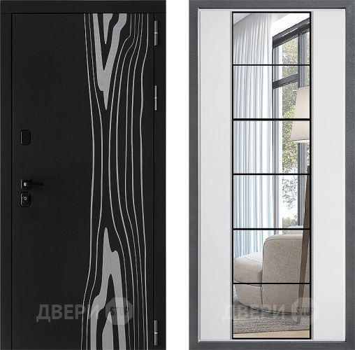 Входная металлическая Дверь Дверной континент ДК-12 ФЛЗ-2 Зеркало Белый софт в Орехово-Зуево