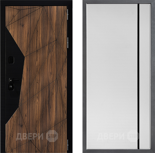 Входная металлическая Дверь Дверной континент ДК-11 ФЛ-757 Черное Стекло Софт милк в Орехово-Зуево