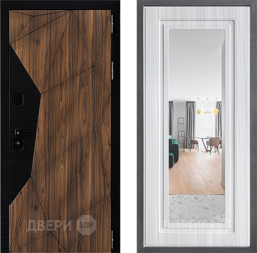 Дверь Дверной континент ДК-11 ФЛЗ Зеркало Сандал белый в Орехово-Зуево