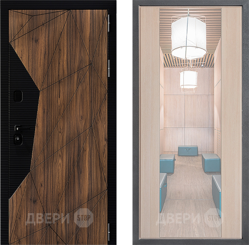 Входная металлическая Дверь Дверной континент ДК-11 ФЛЗ-1 Зеркало Капучино в Орехово-Зуево