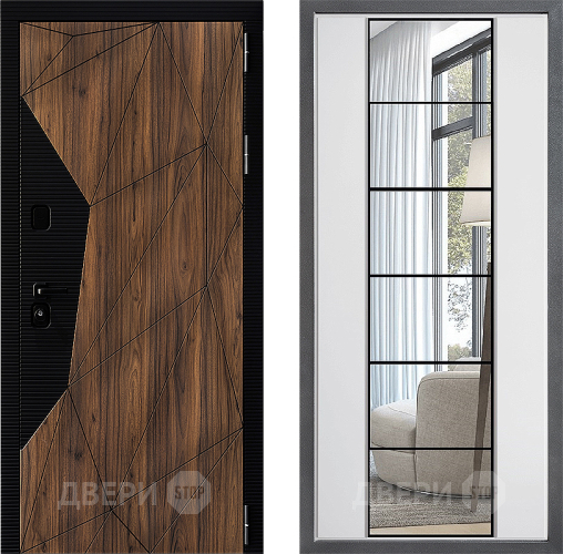 Входная металлическая Дверь Дверной континент ДК-11 ФЛЗ-2 Зеркало Белый софт в Орехово-Зуево