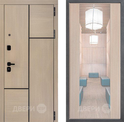 Входная металлическая Дверь Дверной континент ДК-14 ФЛЗ-1 Зеркало Капучино в Орехово-Зуево