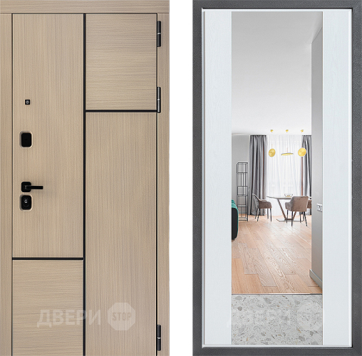 Дверь Дверной континент ДК-14 ФЛЗ-1 Зеркало Белое дерево в Орехово-Зуево