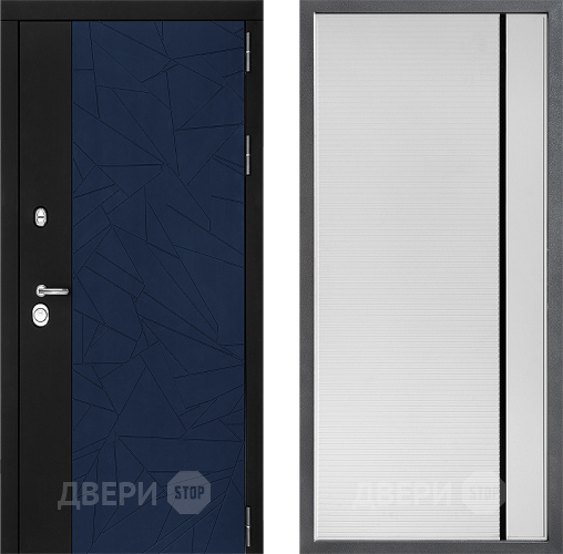 Входная металлическая Дверь Дверной континент ДК-9 ФЛ-757 Черное Стекло Софт милк в Орехово-Зуево