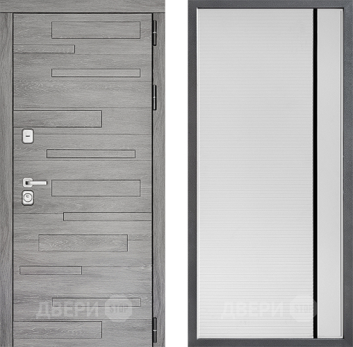 Входная металлическая Дверь Дверной континент ДК-10 ФЛ-757 Черное Стекло Софт милк в Орехово-Зуево