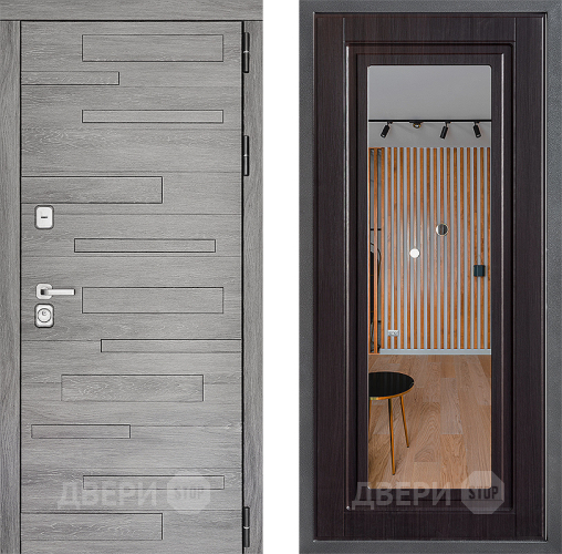 Входная металлическая Дверь Дверной континент ДК-10 ФЛЗ Зеркало Венге в Орехово-Зуево