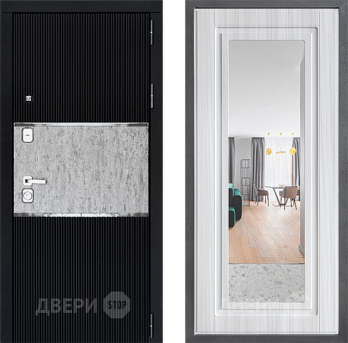 Дверь Дверной континент ДК-13 ФЛЗ Зеркало Сандал белый в Орехово-Зуево