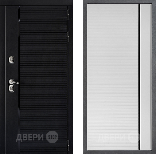 Входная металлическая Дверь Дверной континент ДК-1 ФЛ-757 Черное Стекло Софт милк в Орехово-Зуево