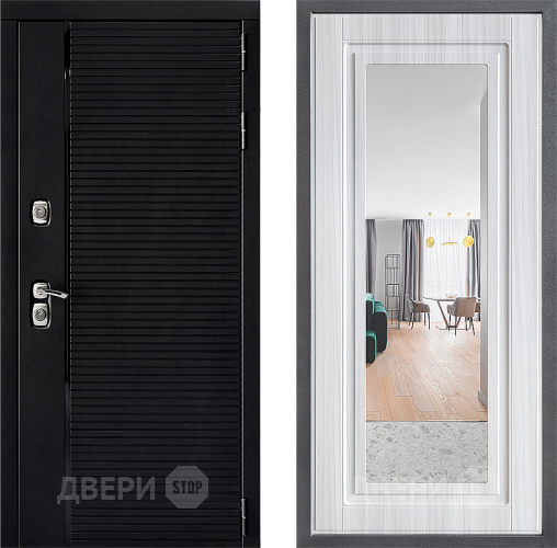 Входная металлическая Дверь Дверной континент ДК-1 ФЛЗ Зеркало Сандал белый в Орехово-Зуево