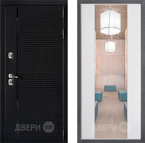 Входная металлическая Дверь Дверной континент ДК-1 ФЛЗ-1 Зеркало Белый софт в Орехово-Зуево