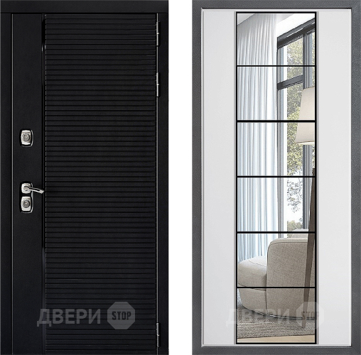 Входная металлическая Дверь Дверной континент ДК-1 ФЛЗ-2 Зеркало Белый софт в Орехово-Зуево