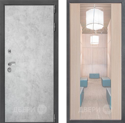 Входная металлическая Дверь Дверной континент ДК-3/743 ФЛЗ-1 Зеркало Капучино в Орехово-Зуево