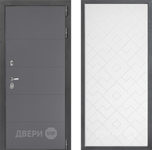 Входная металлическая Дверь Дверной континент ДК-3/649 ФЛ-Тиффани Белый софт в Орехово-Зуево