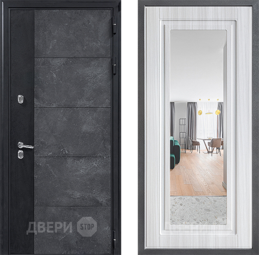 Дверь Дверной континент ДК-15 Бетон ТЕРМО ФЛЗ Зеркало Сандал белый в Орехово-Зуево