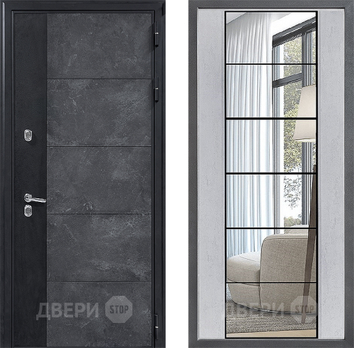 Дверь Дверной континент ДК-15 Бетон ТЕРМО ФЛЗ-2 Зеркало Бетон светлый в Орехово-Зуево