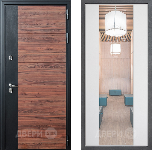 Дверь Дверной континент ДК-15 Красное Дерево ТЕРМО ФЛЗ-1 Зеркало Белый софт в Орехово-Зуево