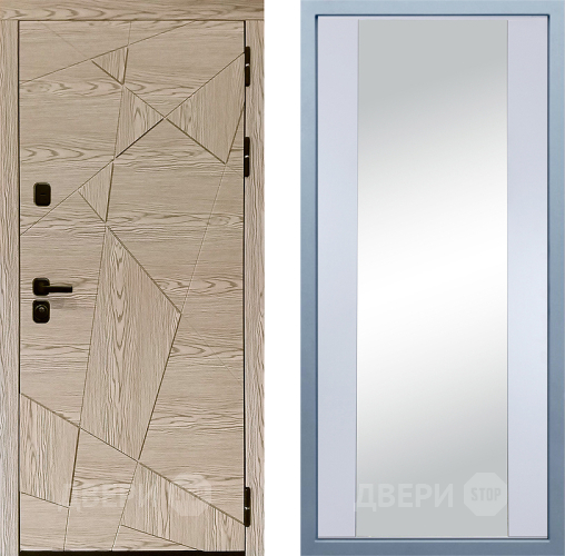 Входная металлическая Дверь Дива МД-97/1 Д-15 Зеркало Белый в Орехово-Зуево